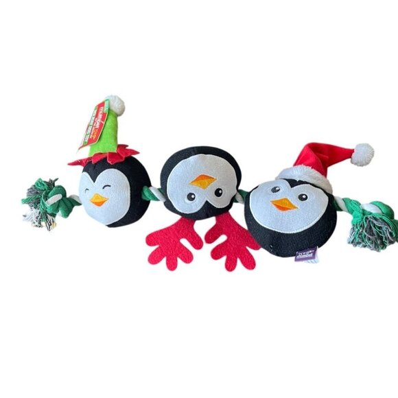 Multipet‎ Holiday Penguin Dog Toy  Rope Combo 17" Christmas stocking stuffer - Picture 2 of 6